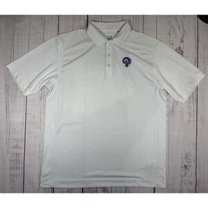 Cutter & Buck CB DryTec Polo Shirt Men's Size XL LA Rams Short Sleeve White